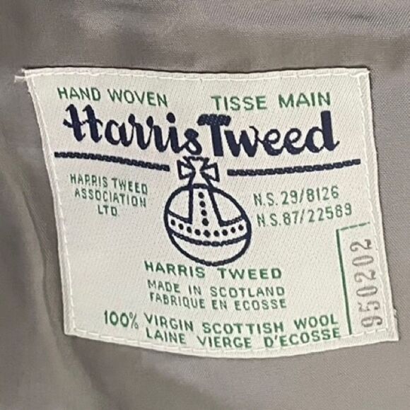 HARRIS TWEED Vintage Hand Woven Scotland Wool Sport Coat Jacket Blazer Grey 46L - Picture 6 of 8